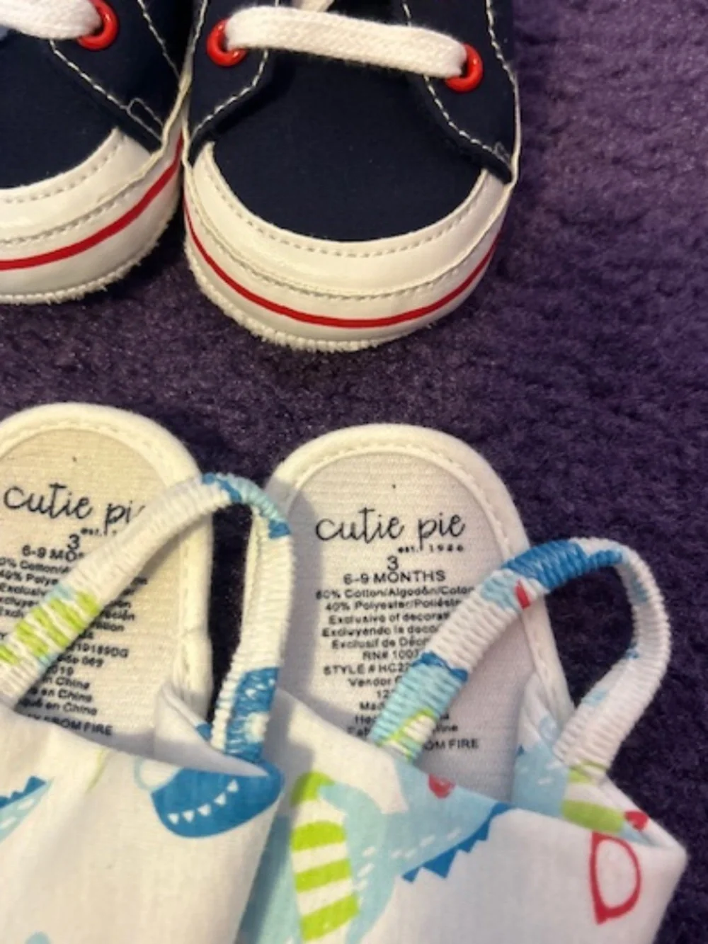 Baby Shoes, Mixed kids (x4), size 6-9/12 months